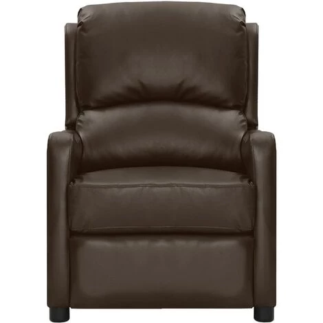 TRUE DEAL Fauteuil Inclinable Marron Similicuir Brillant 5 TRUE DEAL Fauteuil Inclinable Marron Similicuir Brillant – Image 3