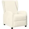 TRUE DEAL Fauteuil Inclinable Crème Similicuir 2 TRUE DEAL Fauteuil Inclinable Crème Similicuir -Pas Cher Fauteuil Magasin 67296724 1