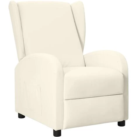 TRUE DEAL Fauteuil Inclinable Crème Similicuir 3 TRUE DEAL Fauteuil Inclinable Crème Similicuir
