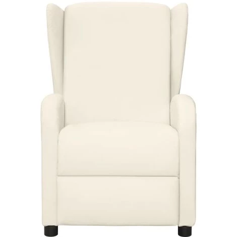 TRUE DEAL Fauteuil Inclinable Crème Similicuir 4 TRUE DEAL Fauteuil Inclinable Crème Similicuir – Image 2