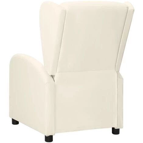 TRUE DEAL Fauteuil Inclinable Crème Similicuir 5 TRUE DEAL Fauteuil Inclinable Crème Similicuir – Image 3