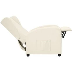 TRUE DEAL Fauteuil Inclinable Crème Similicuir 10 TRUE DEAL Fauteuil Inclinable Crème Similicuir -Pas Cher Fauteuil Magasin 67296724 4