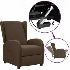 TRUE DEAL Fauteuil Releveur Inclinable Marron Tissu