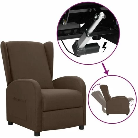 TRUE DEAL Fauteuil Releveur Inclinable Marron Tissu 3 TRUE DEAL Fauteuil Releveur Inclinable Marron Tissu
