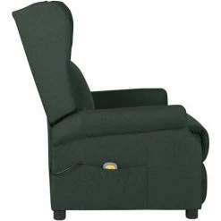 TRUE DEAL Fauteuil Inclinable De Massage électrique Vert Foncé Tissu -Pas Cher Fauteuil Magasin 67299536 4