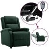 TRUE DEAL Fauteuil Inclinable électrique Vert Foncé Tissu