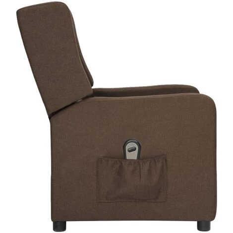 TRUE DEAL Fauteuil Inclinable électrique Marron Tissu 6 TRUE DEAL Fauteuil Inclinable électrique Marron Tissu – Image 4