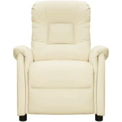 TRUE DEAL Fauteuil Inclinable Crème Similicuir 8 TRUE DEAL Fauteuil Inclinable Crème Similicuir -Pas Cher Fauteuil Magasin 67300811 2