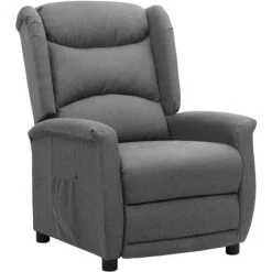 TRUE DEAL Fauteuil Inclinable Gris Clair Tissu