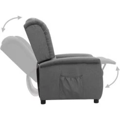 TRUE DEAL Fauteuil Inclinable Gris Clair Tissu -Pas Cher Fauteuil Magasin 67300816 4
