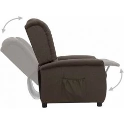 TRUE DEAL Fauteuil Inclinable Marron Tissu -Pas Cher Fauteuil Magasin 67300838 4