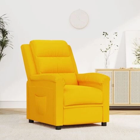 TRUE DEAL Fauteuil Inclinable Jaune Velours 3 TRUE DEAL Fauteuil Inclinable Jaune Velours