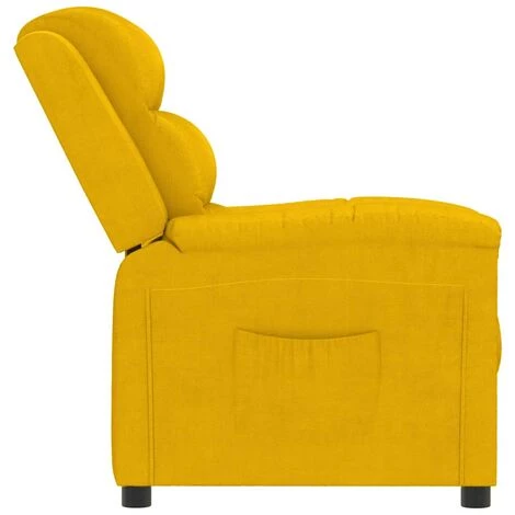 TRUE DEAL Fauteuil Inclinable Jaune Velours 6 TRUE DEAL Fauteuil Inclinable Jaune Velours – Image 4