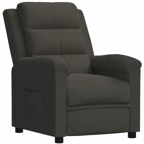 TRUE DEAL Fauteuil Inclinable Gris Foncé Velours 4 TRUE DEAL Fauteuil Inclinable Gris Foncé Velours – Image 2