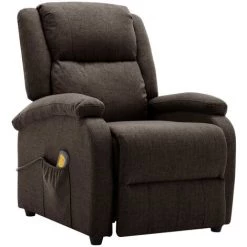 TRUE DEAL Fauteuil Inclinable De Massage Marron Foncé Tissu 8 TRUE DEAL Fauteuil Inclinable De Massage Marron Foncé Tissu -Pas Cher Fauteuil Magasin 67301118 2