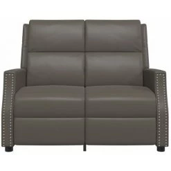 TRUE DEAL Fauteuil De Massage Inclinable à 2 Places Gris Similicuir -Pas Cher Fauteuil Magasin 67302323 3