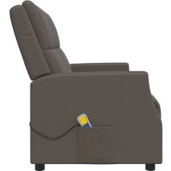 TRUE DEAL Fauteuil De Massage Inclinable à 2 Places Gris Similicuir -Pas Cher Fauteuil Magasin 67302323 4