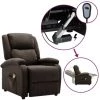 TRUE DEAL Fauteuil De Massage Inclinable électrique Marron Foncé Tissu -Pas Cher Fauteuil Magasin 67302492 1