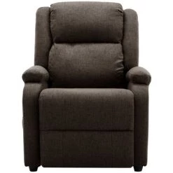 TRUE DEAL Fauteuil De Massage Inclinable électrique Marron Foncé Tissu -Pas Cher Fauteuil Magasin 67302492 3