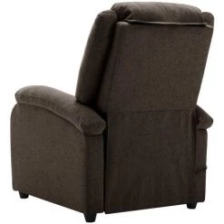 TRUE DEAL Fauteuil De Massage Inclinable électrique Marron Foncé Tissu -Pas Cher Fauteuil Magasin 67302492 5
