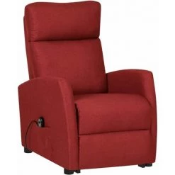 TRUE DEAL Fauteuil Releveur Inclinable Bordeaux Tissu -Pas Cher Fauteuil Magasin 67302509 3
