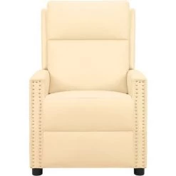 TRUE DEAL Fauteuil Inclinable électrique Crème Similicuir -Pas Cher Fauteuil Magasin 67302526 3