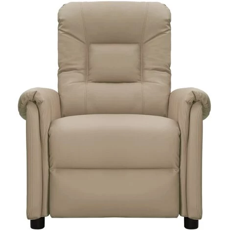TRUE DEAL Fauteuil Inclinable Cappuccino Similicuir 4 TRUE DEAL Fauteuil Inclinable Cappuccino Similicuir – Image 2