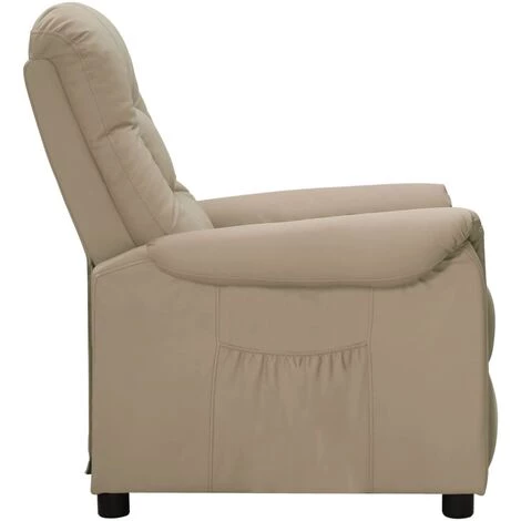 TRUE DEAL Fauteuil Inclinable Cappuccino Similicuir 5 TRUE DEAL Fauteuil Inclinable Cappuccino Similicuir – Image 3