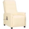 TRUE DEAL Fauteuil De Massage Inclinable Crème Similicuir