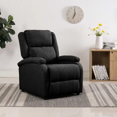 TRUE DEAL Fauteuil Inclinable Noir Tissu 5 TRUE DEAL Fauteuil Inclinable Noir Tissu – Image 3