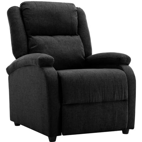 TRUE DEAL Fauteuil Inclinable Noir Tissu 6 TRUE DEAL Fauteuil Inclinable Noir Tissu – Image 4