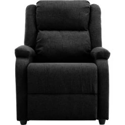 TRUE DEAL Fauteuil Inclinable Noir Tissu 11 TRUE DEAL Fauteuil Inclinable Noir Tissu -Pas Cher Fauteuil Magasin 67304283 5