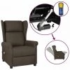 TRUE DEAL Fauteuil Inclinable De Massage électrique Marron Foncé Tissu