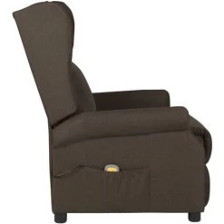 TRUE DEAL Fauteuil Inclinable De Massage électrique Marron Foncé Tissu -Pas Cher Fauteuil Magasin 67304349 4