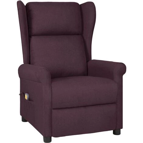 TRUE DEAL Fauteuil Inclinable De Massage électrique Violet Tissu 4 TRUE DEAL Fauteuil Inclinable De Massage électrique Violet Tissu – Image 2