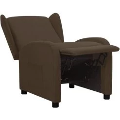 TRUE DEAL Fauteuil Inclinable Marron Tissu 11 TRUE DEAL Fauteuil Inclinable Marron Tissu -Pas Cher Fauteuil Magasin 67304378 5