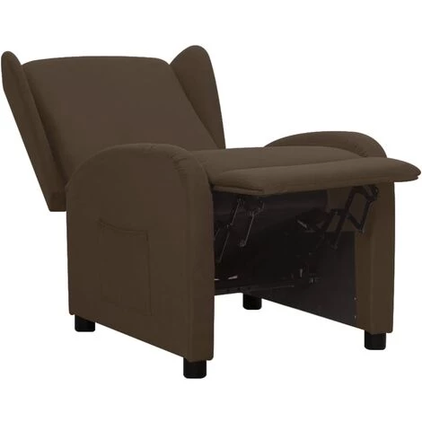TRUE DEAL Fauteuil Inclinable Marron Tissu 7 TRUE DEAL Fauteuil Inclinable Marron Tissu – Image 5