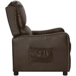 TRUE DEAL Fauteuil Releveur Inclinable Marron Similicuir Brillant 10 TRUE DEAL Fauteuil Releveur Inclinable Marron Similicuir Brillant -Pas Cher Fauteuil Magasin 67304423 4