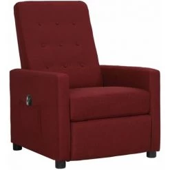 TRUE DEAL Fauteuil Inclinable électrique Rouge Bordeaux Tissu -Pas Cher Fauteuil Magasin 67305230 2