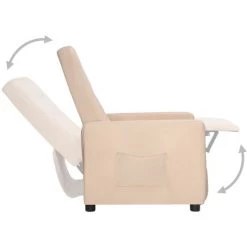TRUE DEAL Fauteuil Releveur Inclinable Crème Tissu -Pas Cher Fauteuil Magasin 67308241 5