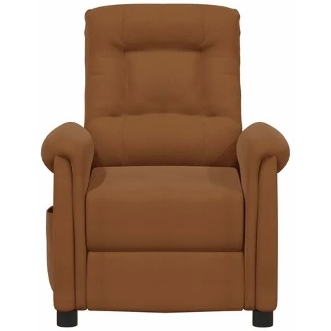 TRUE DEAL Fauteuil Inclinable Marron Tissu Microfibre 5 TRUE DEAL Fauteuil Inclinable Marron Tissu Microfibre – Image 3
