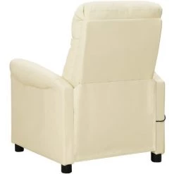 TRUE DEAL Fauteuil De Massage Inclinable Crème Similicuir -Pas Cher Fauteuil Magasin 67309319 5