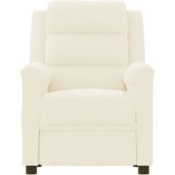 TRUE DEAL Fauteuil Inclinable Crème Similicuir -Pas Cher Fauteuil Magasin 67310300 3