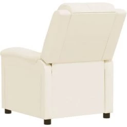 TRUE DEAL Fauteuil Inclinable Crème Similicuir -Pas Cher Fauteuil Magasin 67310300 5