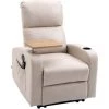 HOMCOM Fauteuil De Massage électrique Inclinable Avec Repose-pied Télécommande Revêtement Synthétique Tissu 77I X 93P X 105H Cm Beige - Beige