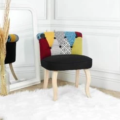 ALTOBUY KERAVA - Fauteuil Avec Dossier Capitonné Motif Patchwork - Multicolore -Pas Cher Fauteuil Magasin 67369390 3