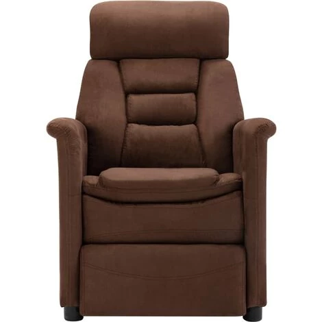 LES TENDANCES Fauteuil Inclinable électrique Marron Similicuir Daim 4 LES TENDANCES Fauteuil Inclinable électrique Marron Similicuir Daim – Image 2