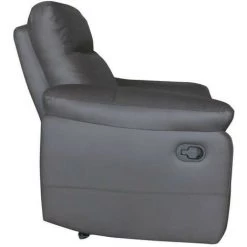 AUTRES Fauteuil Relax Manuel - LEONARA - Cuir Noir Et Marron - L 110 X P 96 X H 102 Cm -Pas Cher Fauteuil Magasin 67397113 5