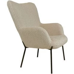 HOUSE NORDIC Fauteuil En Tissu Bouclette Et Métal - Glasgow - Couleur - Sable 8 HOUSE NORDIC Fauteuil En Tissu Bouclette Et Métal - Glasgow - Couleur - Sable -Pas Cher Fauteuil Magasin 67432924 3