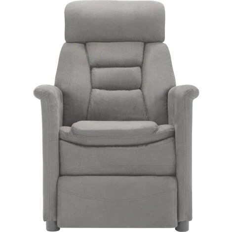 LES TENDANCES Fauteuil Inclinable électrique Gris Clair Similicuir Daim 4 LES TENDANCES Fauteuil Inclinable électrique Gris Clair Similicuir Daim – Image 2